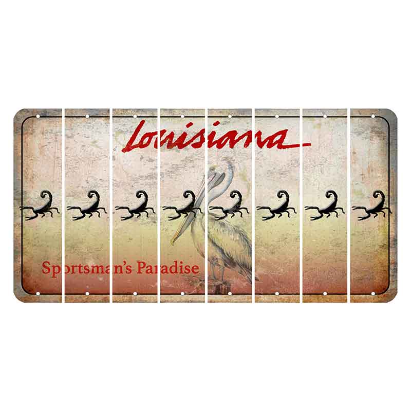 Louisiana Pelican Cut License Plate Strips (Set of 8) Scorpion