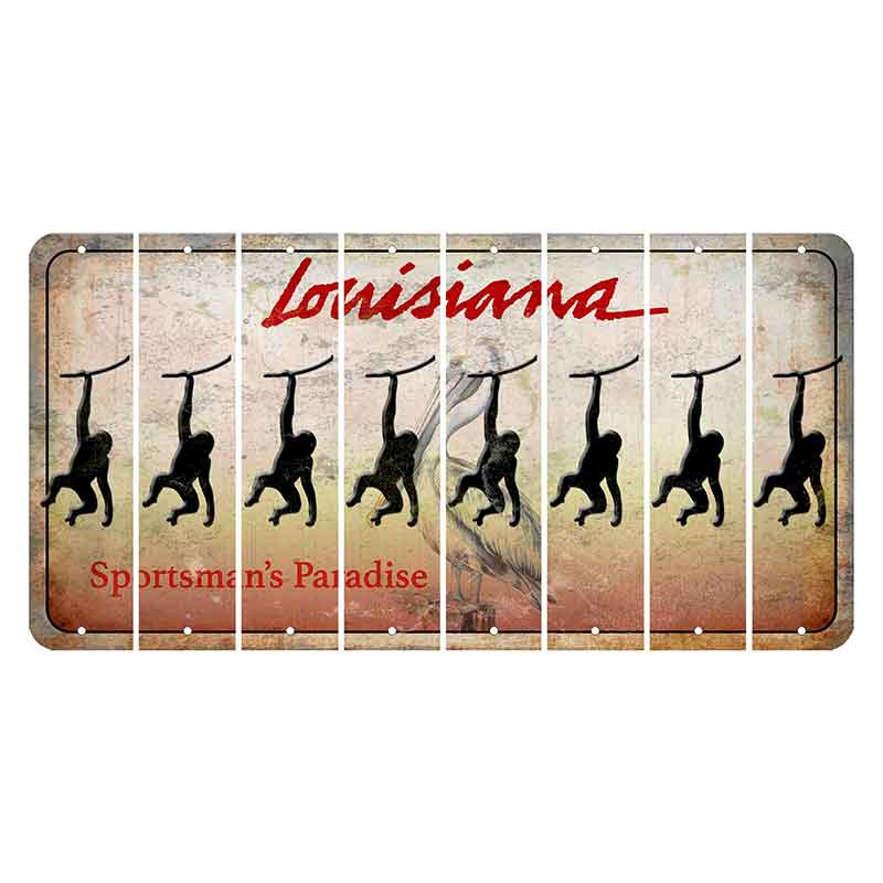 Louisiana Pelican Cut License Plate Strips (Set of 8) Monkey