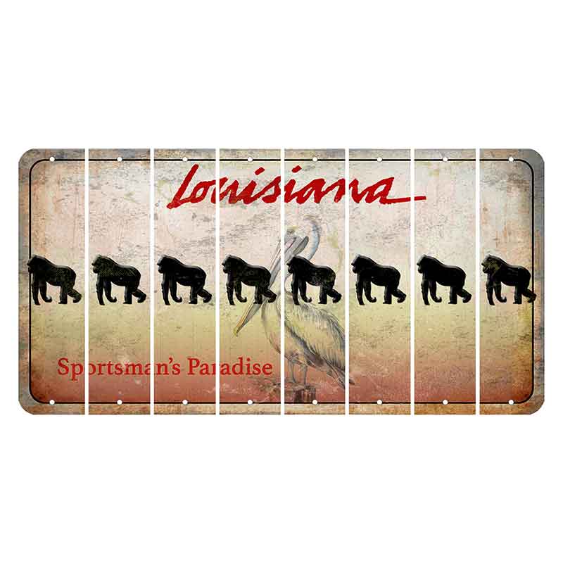 Louisiana Pelican Cut License Plate Strips (Set of 8) Gorilla