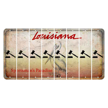 Louisiana Pelican Cut License Plate Strips (Set of 8) Gavel