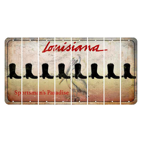 Louisiana Pelican Cut License Plate Strips (Set of 8) Cowboy Boot