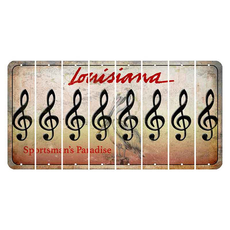 Louisiana Pelican Cut License Plate Strips (Set of 8) Music Note