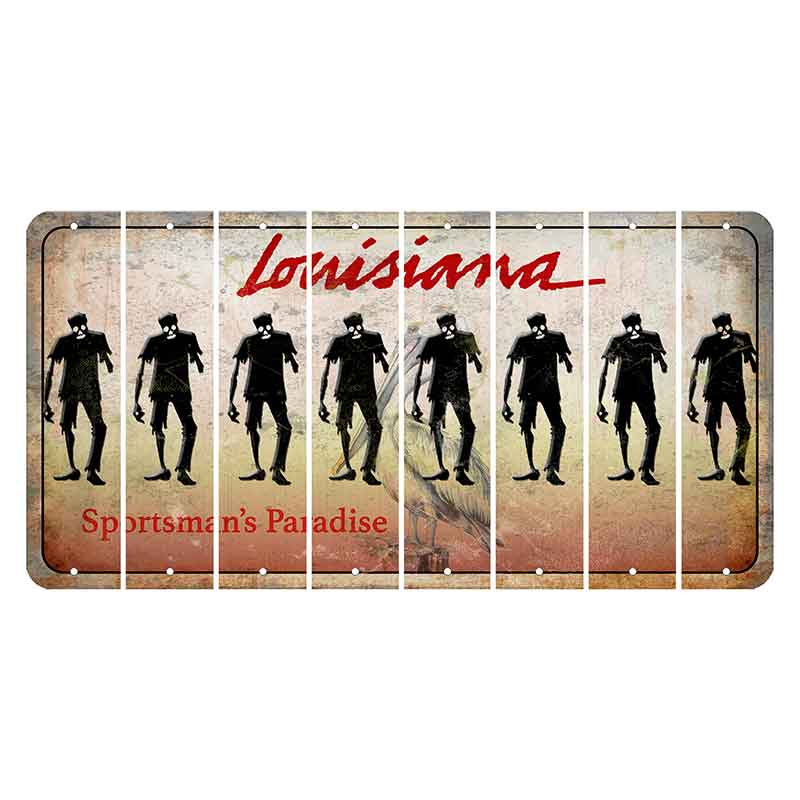 Louisiana Pelican Cut License Plate Strips (Set of 8) Zombie