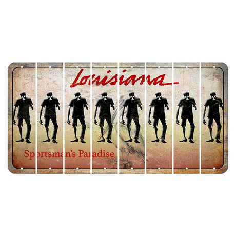 Louisiana Pelican Cut License Plate Strips (Set of 8) Zombie