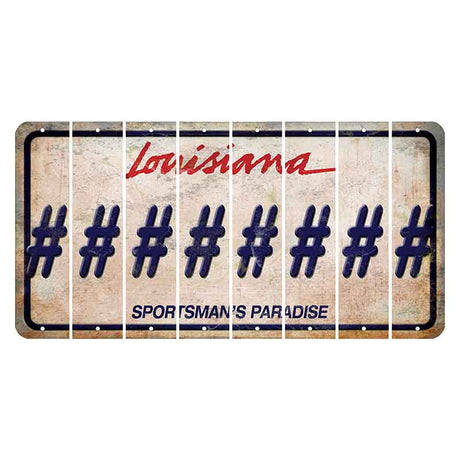 Louisiana Sportsmans Paradise Cut License Plate Strips (Set of 8) Hashtag