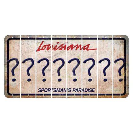 Louisiana Sportsmans Paradise Cut License Plate Strips (Set of 8) Question Mark