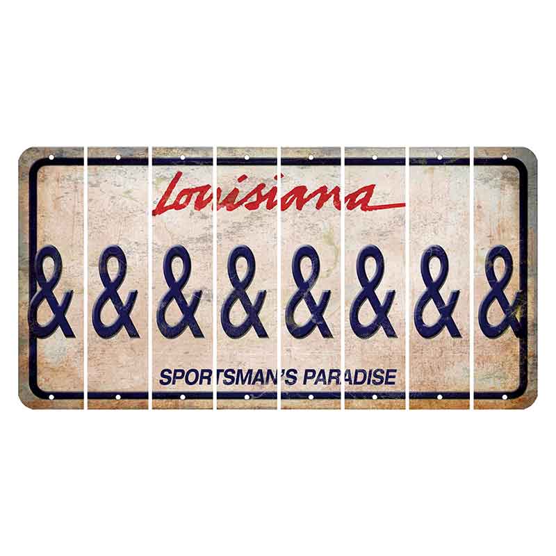 Louisiana Sportsmans Paradise Cut License Plate Strips (Set of 8) And Sign