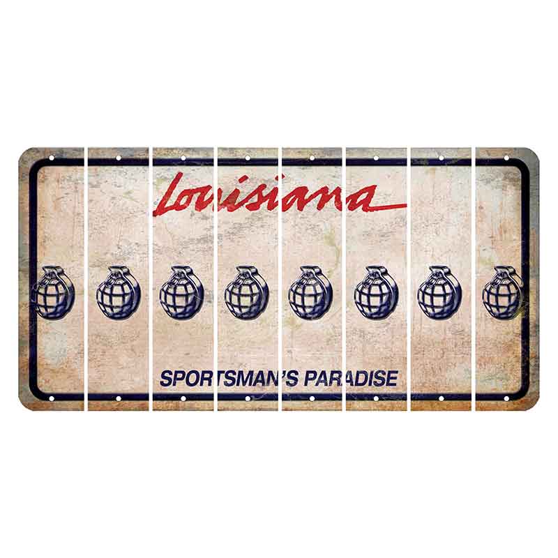 Louisiana Sportsmans Paradise Cut License Plate Strips (Set of 8) Grenade