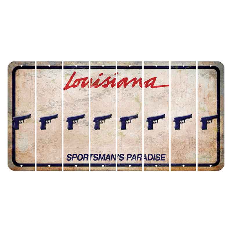 Louisiana Sportsmans Paradise Cut License Plate Strips (Set of 8) Handgun