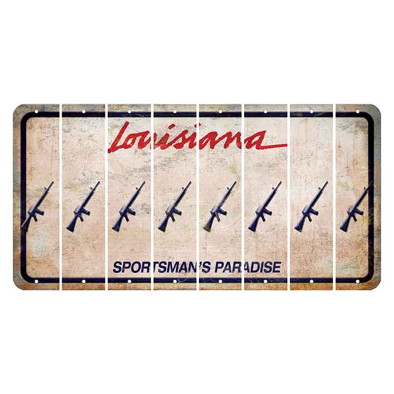 Louisiana Sportsmans Paradise Cut License Plate Strips (Set of 8) Rifle