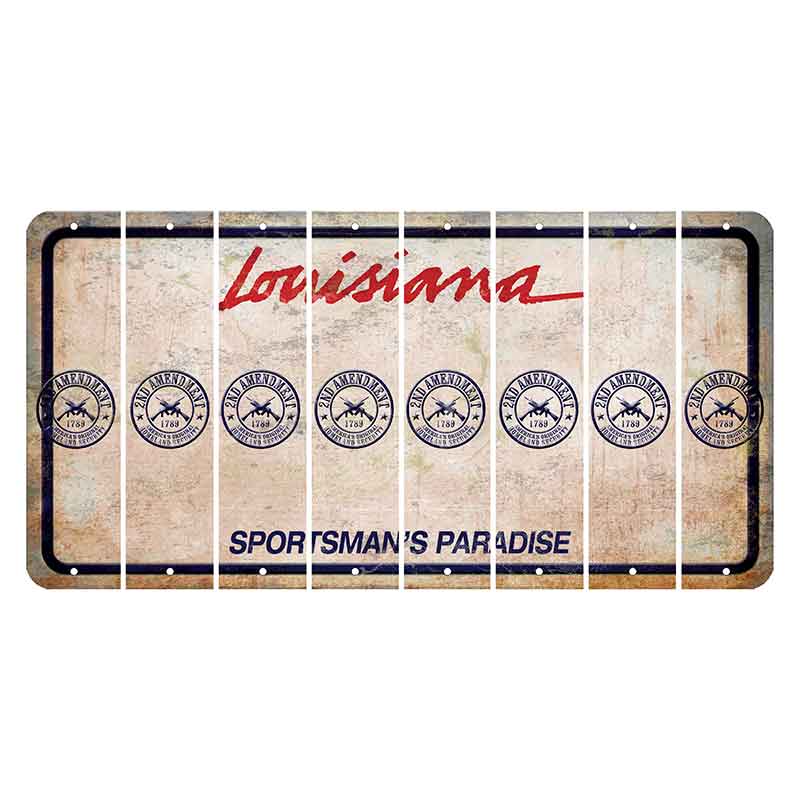 Louisiana Sportsmans Paradise Cut License Plate Strips (Set of 8) 2nd Amendment