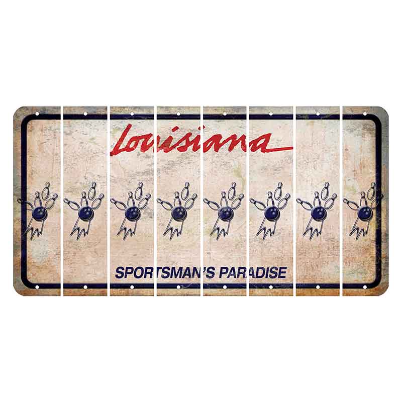 Louisiana Sportsmans Paradise Cut License Plate Strips (Set of 8) Bowling