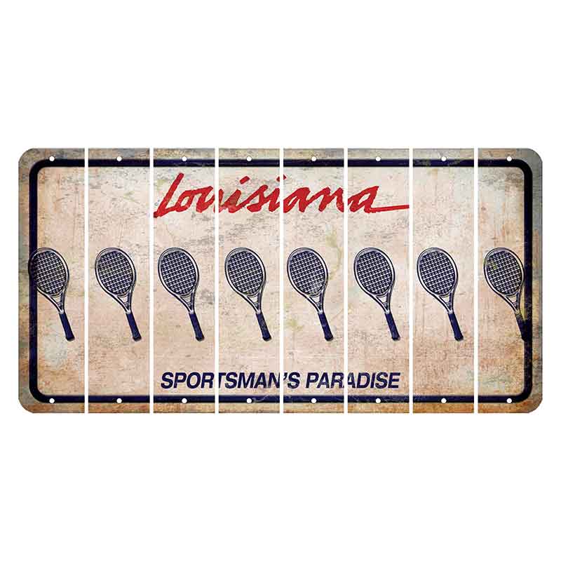 Louisiana Sportsmans Paradise Cut License Plate Strips (Set of 8) Tennis Racket