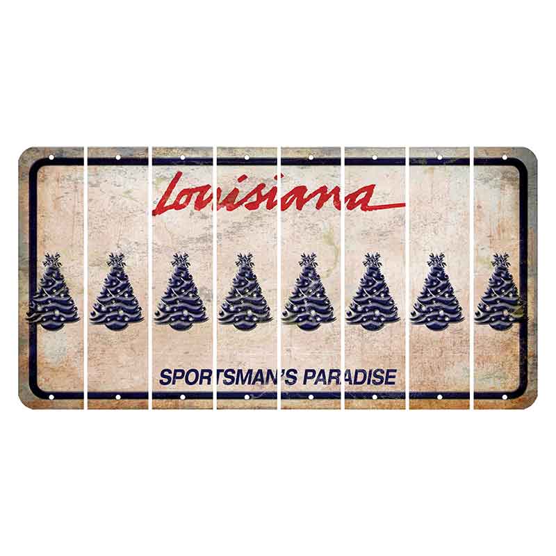 Louisiana Sportsmans Paradise Cut License Plate Strips (Set of 8) Christmas Tree