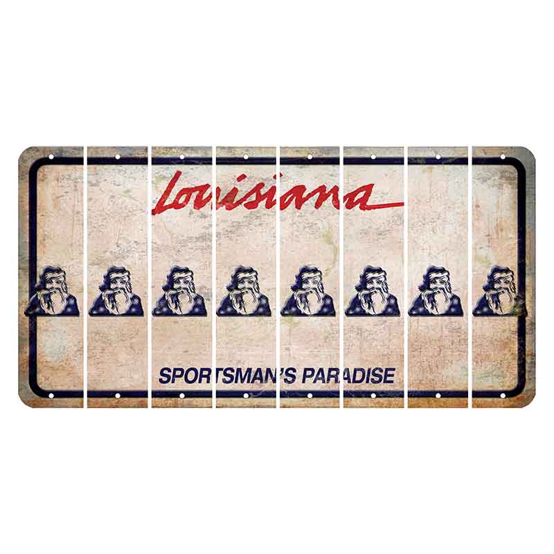 Louisiana Sportsmans Paradise Cut License Plate Strips (Set of 8) Santa Claus