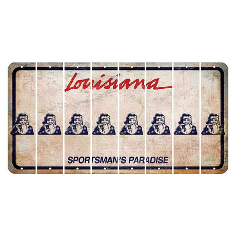 Louisiana Sportsmans Paradise Cut License Plate Strips (Set of 8) Santa Claus