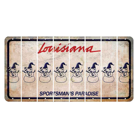 Louisiana Sportsmans Paradise Cut License Plate Strips (Set of 8) Snowman