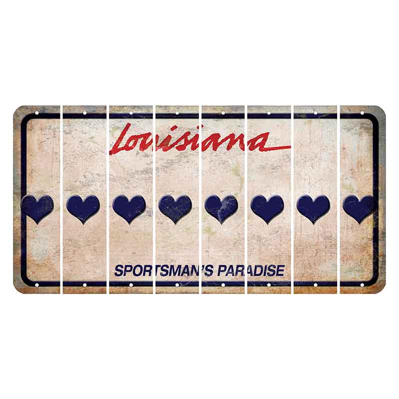 Louisiana Sportsmans Paradise Cut License Plate Strips (Set of 8) Heart