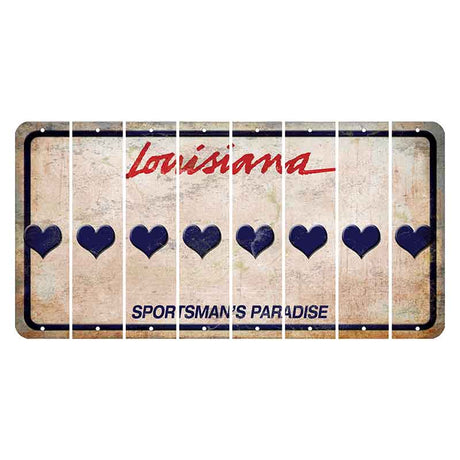 Louisiana Sportsmans Paradise Cut License Plate Strips (Set of 8) Heart