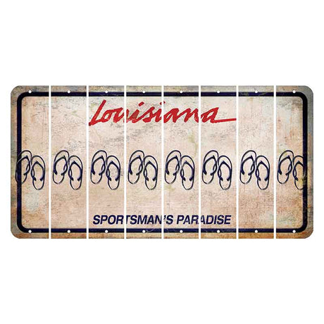 Louisiana Sportsmans Paradise Cut License Plate Strips (Set of 8) Flip Flops