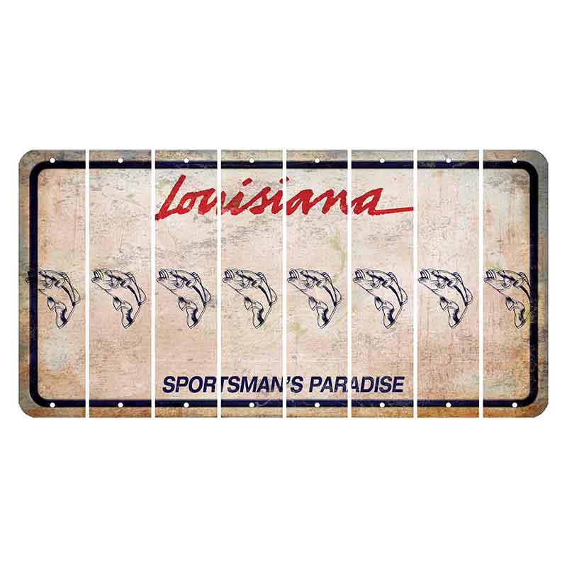 Louisiana Sportsmans Paradise Cut License Plate Strips (Set of 8) Fish