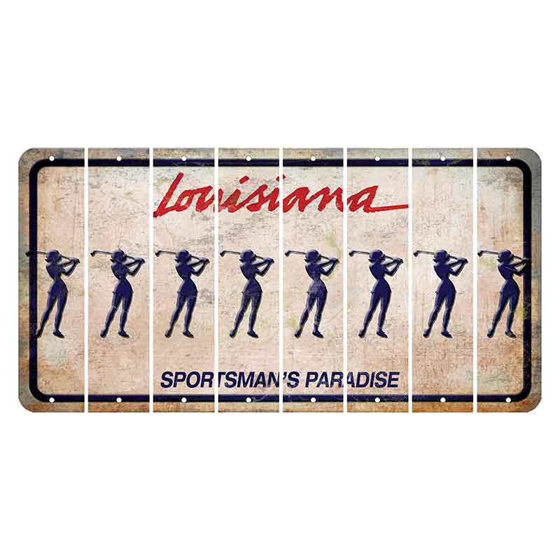 Louisiana Sportsmans Paradise Cut License Plate Strips (Set of 8) Female Golfer