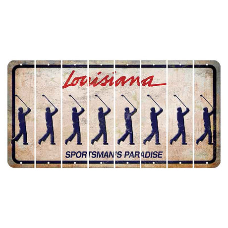 Louisiana Sportsmans Paradise Cut License Plate Strips (Set of 8) Male Golfer