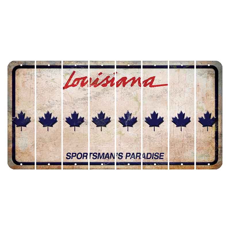 Louisiana Sportsmans Paradise Cut License Plate Strips (Set of 8) Maple Leaf