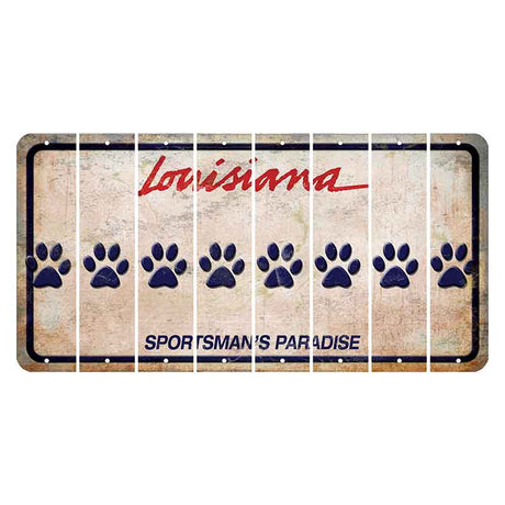 Louisiana Sportsmans Paradise Cut License Plate Strips (Set of 8) Dog Paw