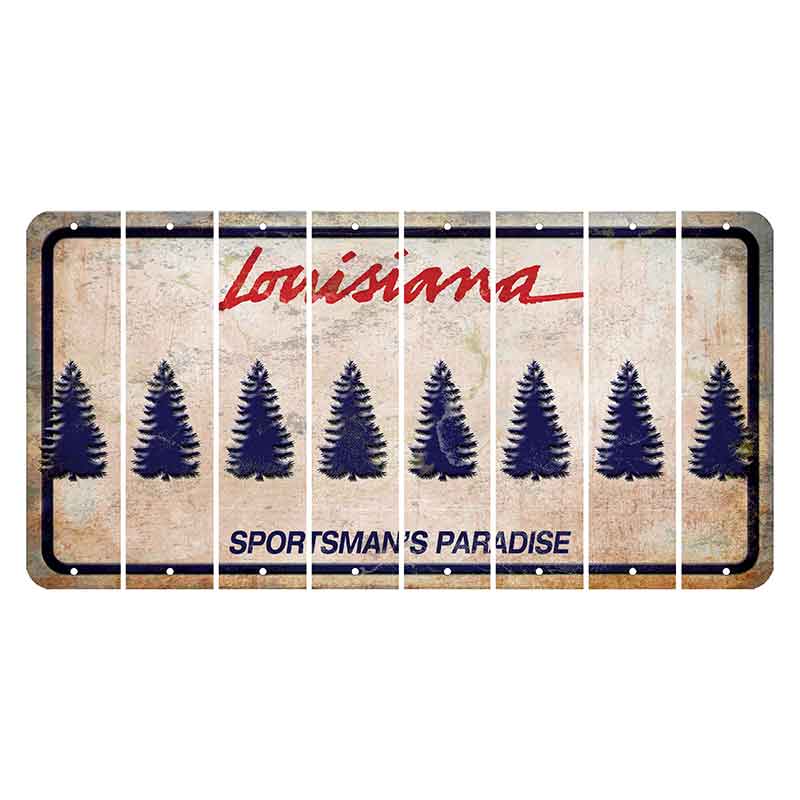 Louisiana Sportsmans Paradise Cut License Plate Strips (Set of 8) Pine Tree