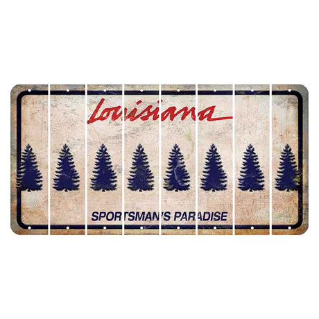 Louisiana Sportsmans Paradise Cut License Plate Strips (Set of 8) Pine Tree