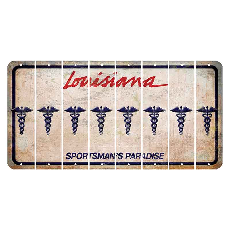 Louisiana Sportsmans Paradise Cut License Plate Strips (Set of 8) Caduceus