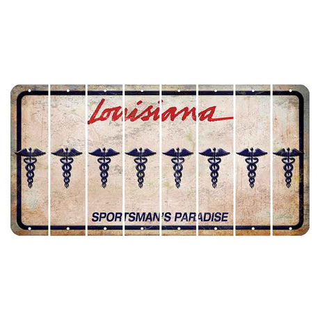 Louisiana Sportsmans Paradise Cut License Plate Strips (Set of 8) Caduceus