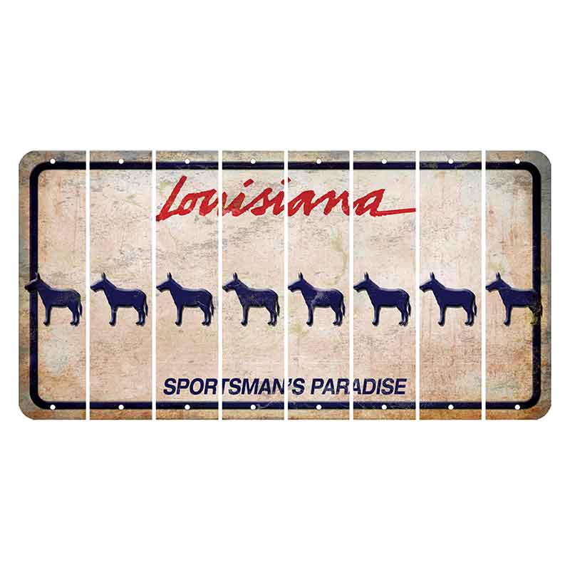 Louisiana Sportsmans Paradise Cut License Plate Strips (Set of 8) Donkey