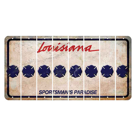 Louisiana Sportsmans Paradise Cut License Plate Strips (Set of 8) Fire Badge