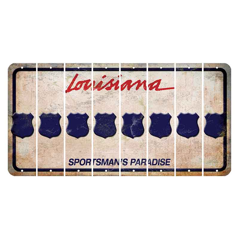 Louisiana Sportsmans Paradise Cut License Plate Strips (Set of 8) Police Badge