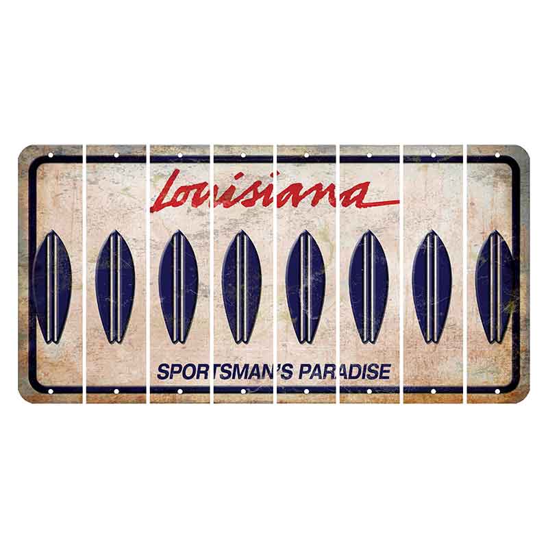 Louisiana Sportsmans Paradise Cut License Plate Strips (Set of 8) Surfboard