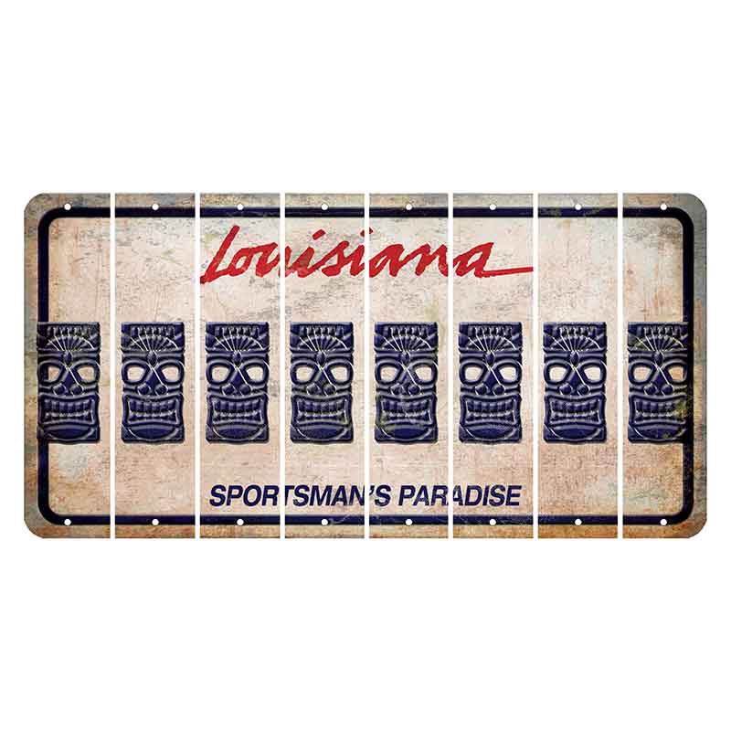 Louisiana Sportsmans Paradise Cut License Plate Strips (Set of 8) Tiki