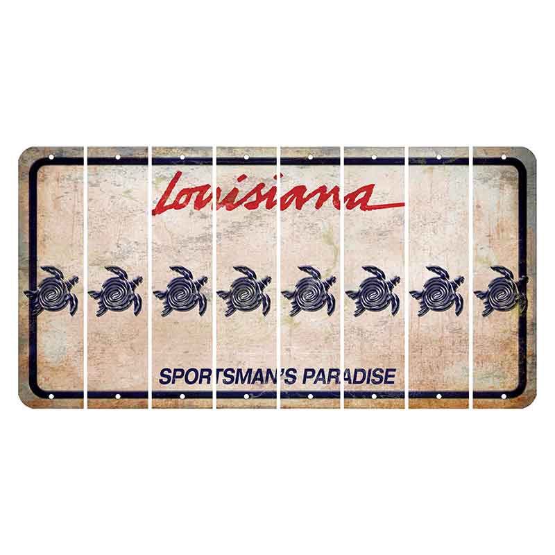 Louisiana Sportsmans Paradise Cut License Plate Strips (Set of 8) Sea Turtle