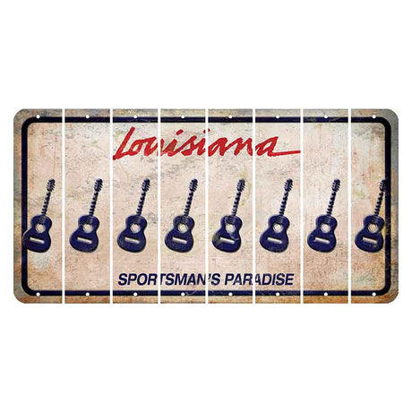 Louisiana Sportsmans Paradise Cut License Plate Strips (Set of 8) Guitar