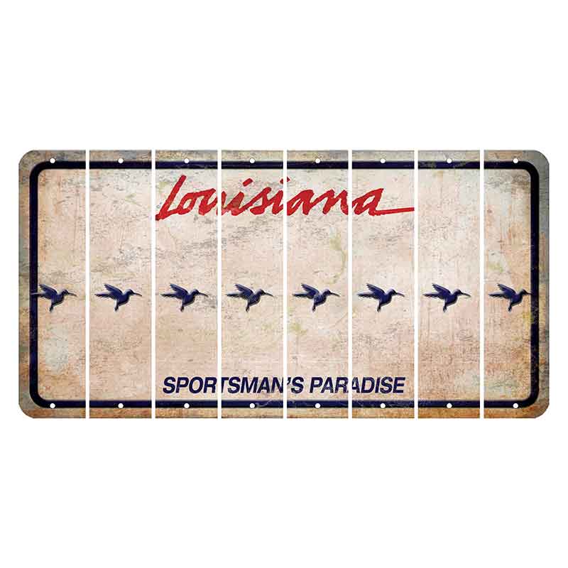 Louisiana Sportsmans Paradise Cut License Plate Strips (Set of 8) Hummingbird