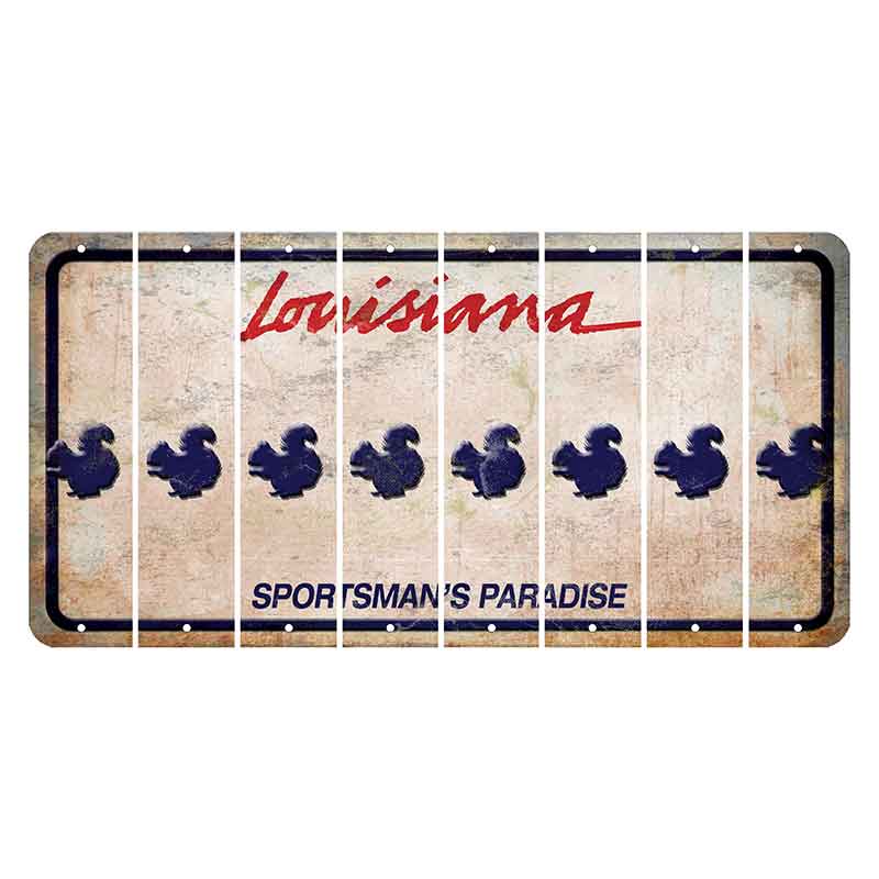 Louisiana Sportsmans Paradise Cut License Plate Strips (Set of 8) Squirrel