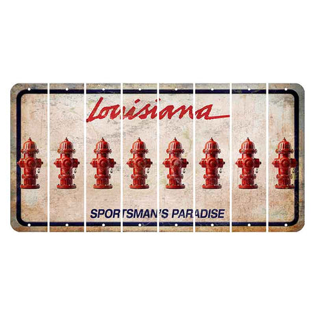 Louisiana Sportsmans Paradise Cut License Plate Strips (Set of 8) Fire Hydrant