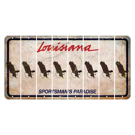 Louisiana Sportsmans Paradise Cut License Plate Strips (Set of 8) Bald Eagle