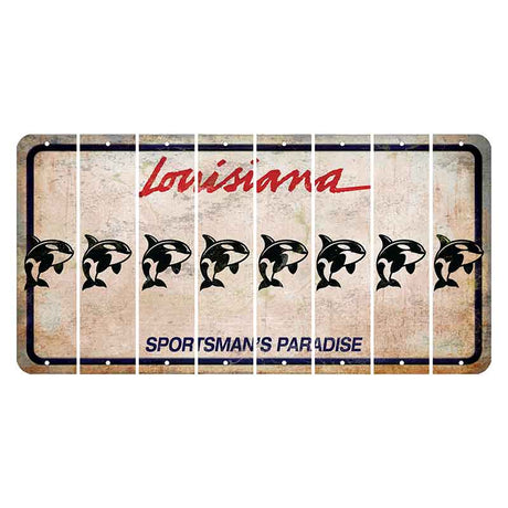 Louisiana Sportsmans Paradise Cut License Plate Strips (Set of 8) Whale