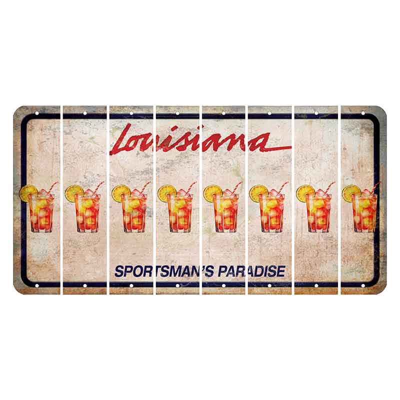 Louisiana Sportsmans Paradise Cut License Plate Strips (Set of 8) Cocktail