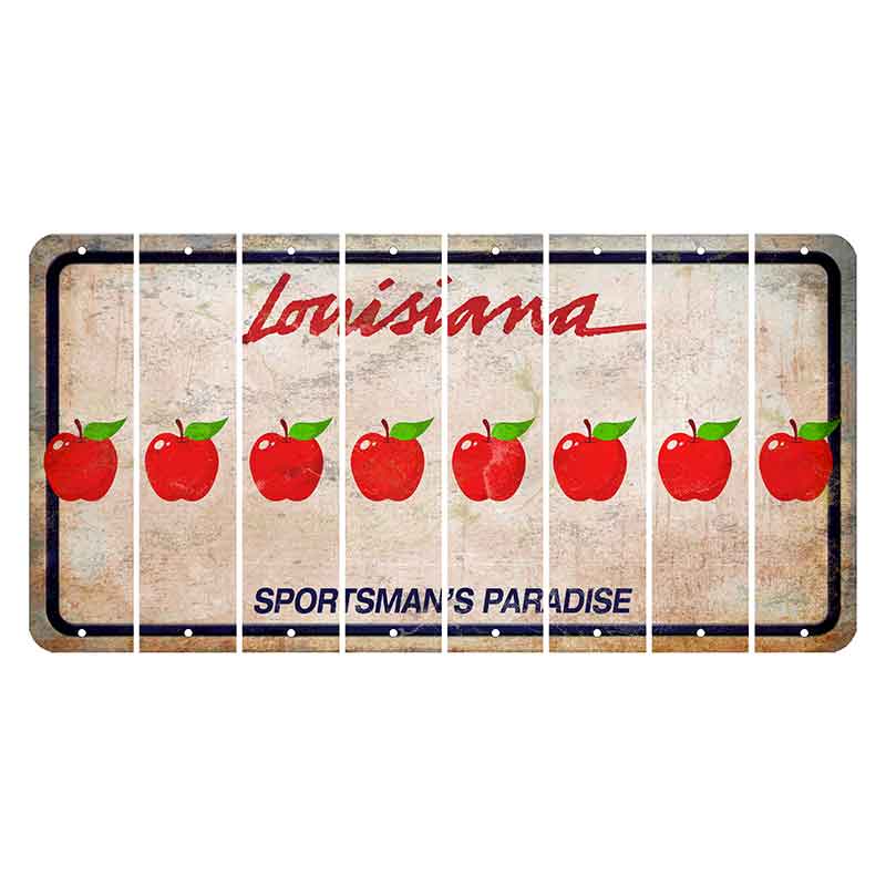 Louisiana Sportsmans Paradise Cut License Plate Strips (Set of 8) Apple