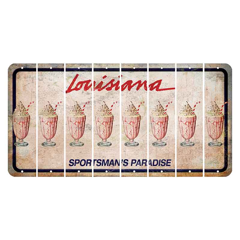 Louisiana Sportsmans Paradise Cut License Plate Strips (Set of 8) Milkshake