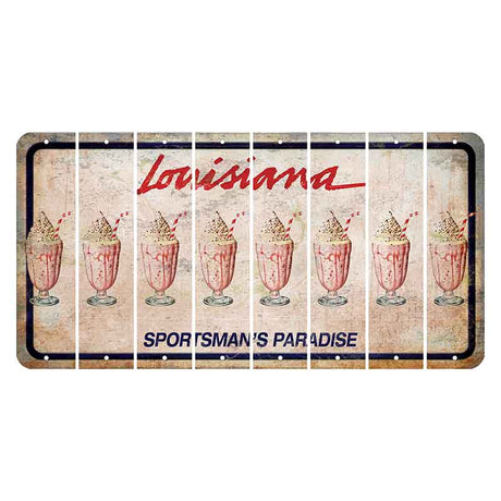 Louisiana Sportsmans Paradise Cut License Plate Strips (Set of 8) Milkshake