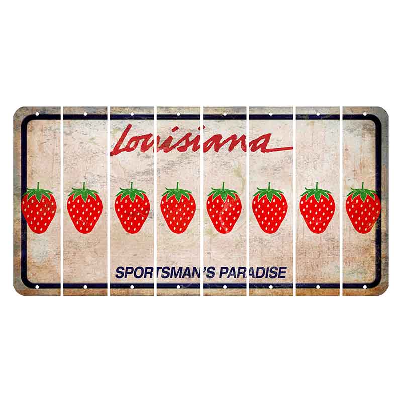 Louisiana Sportsmans Paradise Cut License Plate Strips (Set of 8) Strawberry